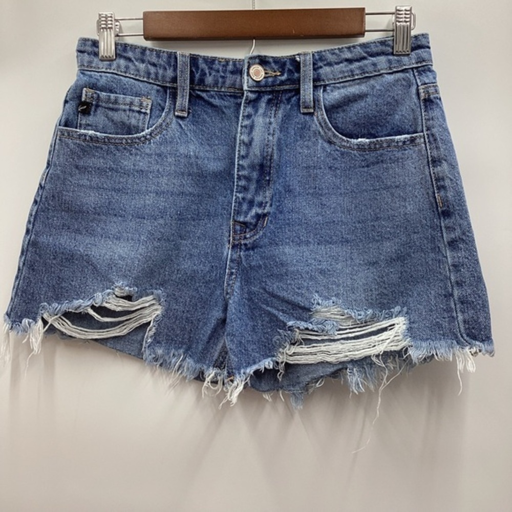 KanCan High Waist Blue Distressed Jean Shorts